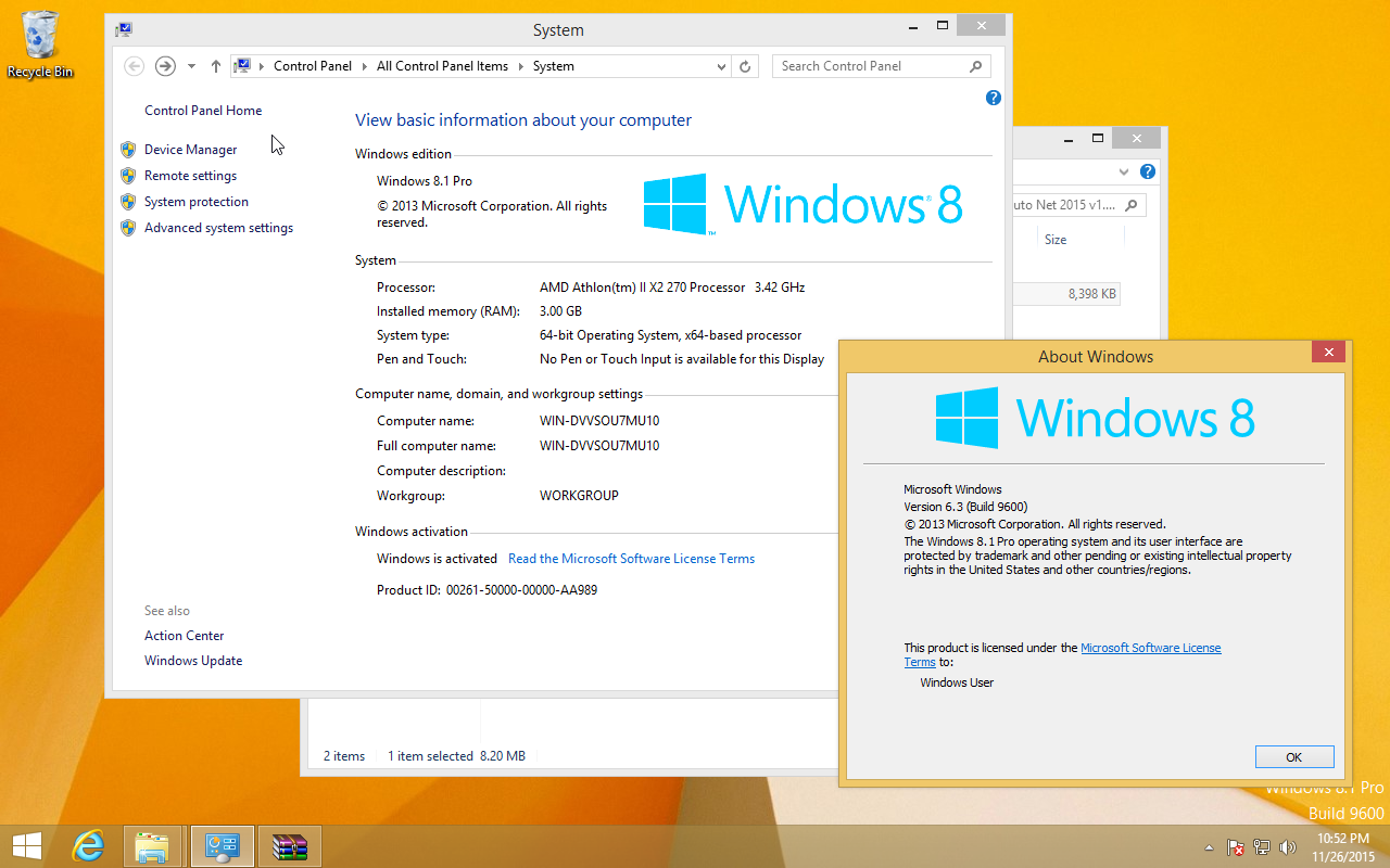 Windows 8.1 64 bit professional